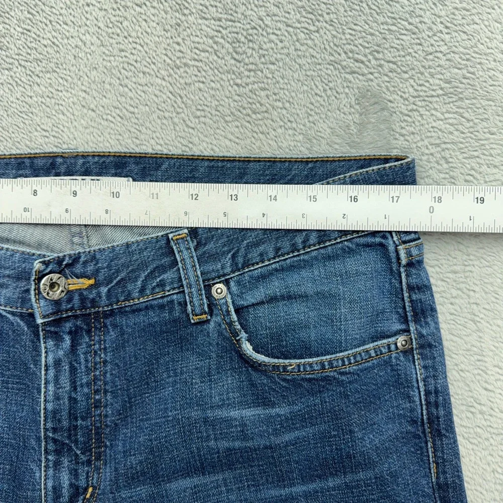 Mavi Jeans Men 33x34 Blue 597 Mitch Flare Low Rise Denim Pants Whiskered Creased